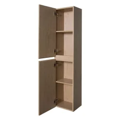 Ensemble Meuble De Salle De Bains|Mob-In Ensemble meuble simple vasque 60cm avec vasque et colonne SORRENTO Décor chêne