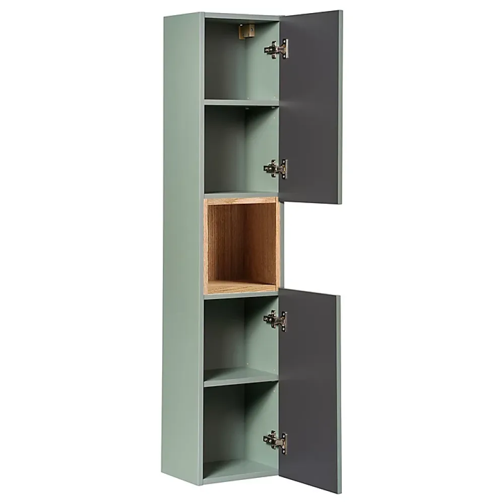 Ensemble Meuble De Salle De Bains|Petits-Meubles Ensemble meuble simple vasque 100cm et colonne Jade Vert et Bois