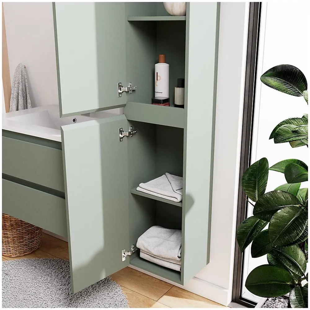 Ensemble Meuble De Salle De Bains|Mob-In Ensemble meuble simple vasque SORRENTO 60 cm + robinet + miroir + Colonne