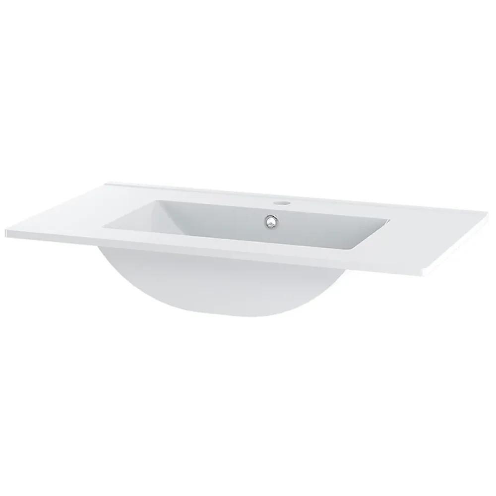 Petits-Meubles Ensemble meuble simple vasque encastree 80cm et colonne Izae Cachemire
