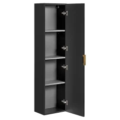 Ensemble Meuble De Salle De Bains|Petits-Meubles Ensemble meuble simple vasque encastree 80cm miroir LED et colonne Adriel Noir