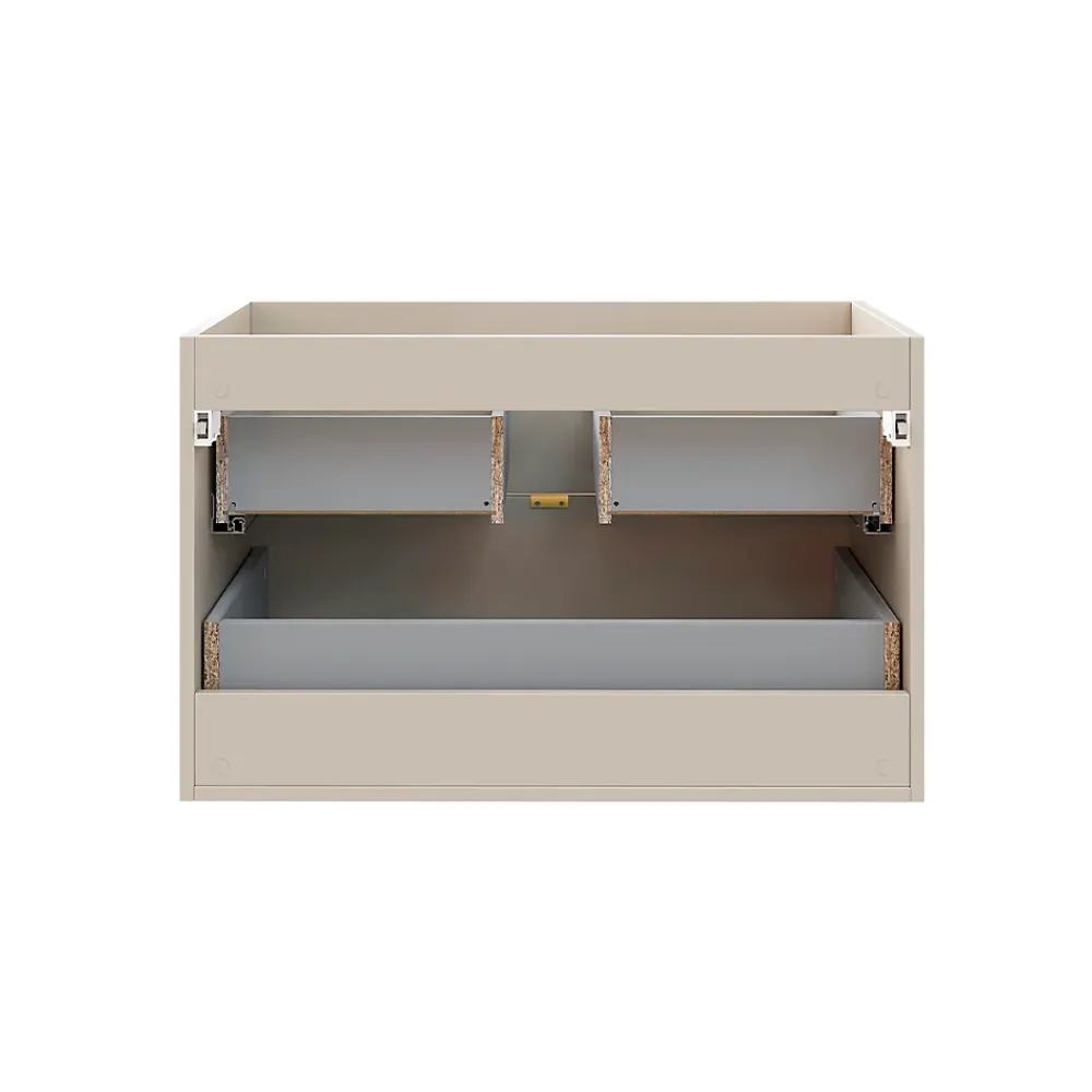 Ensemble Meuble De Salle De Bains|Petits-Meubles Ensemble meuble simple vasque encastree 80cm et colonne Azel Cachemire