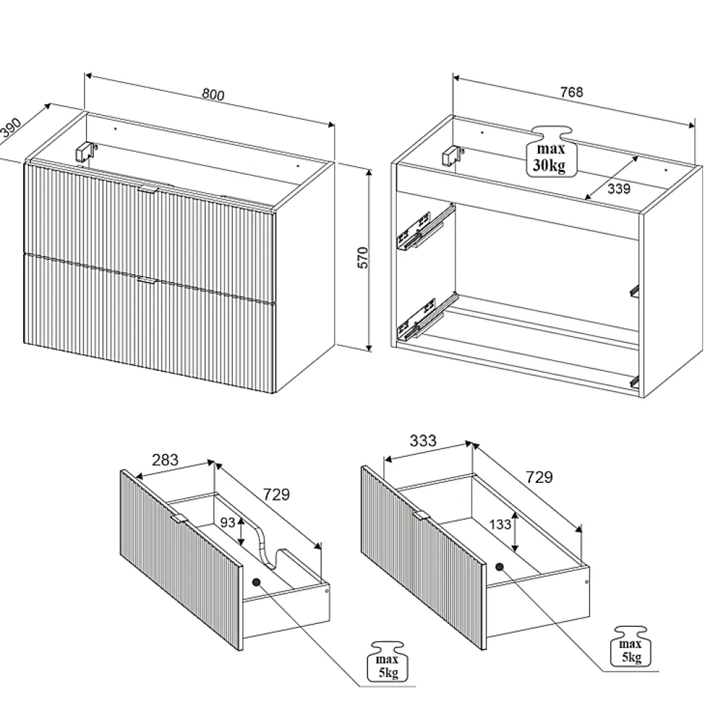 Ensemble Meuble De Salle De Bains|Petits-Meubles Ensemble meuble simple vasque 100cm 2 tiroirs 2 niches et colonne Jade Vert et Bois