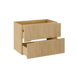 Petits-Meubles Ensemble meuble simple vasque encastree 80cm et colonne Isaline Bois