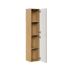 Petits-Meubles Ensemble meuble simple vasque encastree 80cm et colonne Isaline Bois