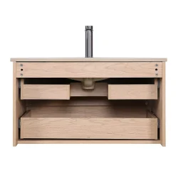 Mob-In Ensemble meuble simple vasque SORRENTO 80cm avec plan céramique, robinet, miroir et colonne