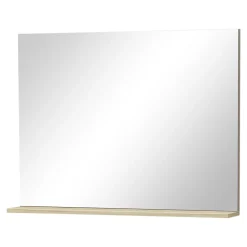 Ensemble Meuble De Salle De Bains|Meuble Vasque| Ensemble meuble sous-vasque 2 tiroirs l. 80 cm + plan vasque + miroir, décor bois, Tolima