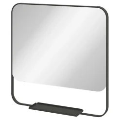 GoodHome Ensemble meuble vasque faible profondeur blanc avec porte-serviettes l.85 x H.82 x P.36 cm + plan vasque résine blanc + miroir, Maza