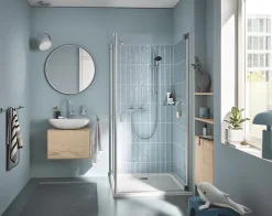 Colonne De Douche Thermostatique|Grohe Ensemble mitigeur de douche thermostatique + douchette + flexible et barre, chrome, Start