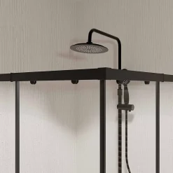 Aurlane Ensemble portes de douche coulissantes extensibles Noir 80/90x185cm - BLACK SLIDE 80-90