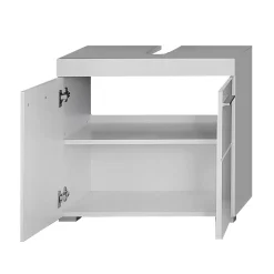 Meuble De Salle De Bains Faible Profondeur|Chb Collection Ensemble salle de bain 2 pièces. mélaminé Blanc Brillant L - H - P : 60 - 190 - 34 cm