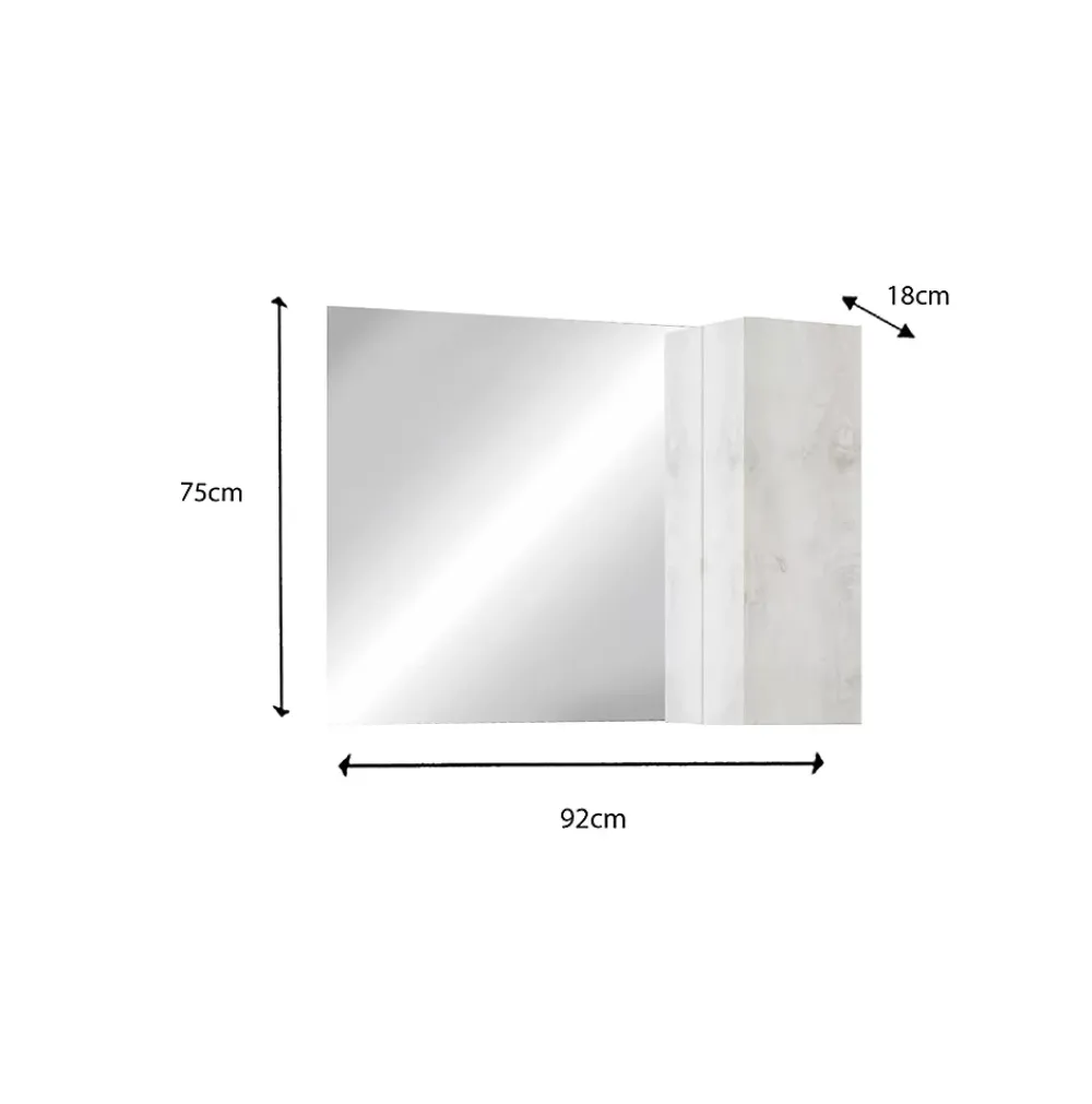 Meuble De Salle De Bains Faible Profondeur|Autres Ensemble salle de bain BASIC pin blanc, 92 x 47 x 45 cm