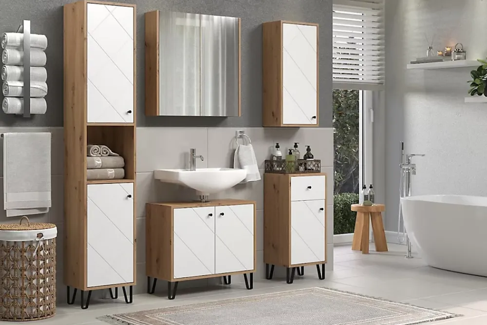 Meuble De Salle De Bains Faible Profondeur|Autres Ensemble Salle de bain BIANCA 69 x 61 x 33 cm