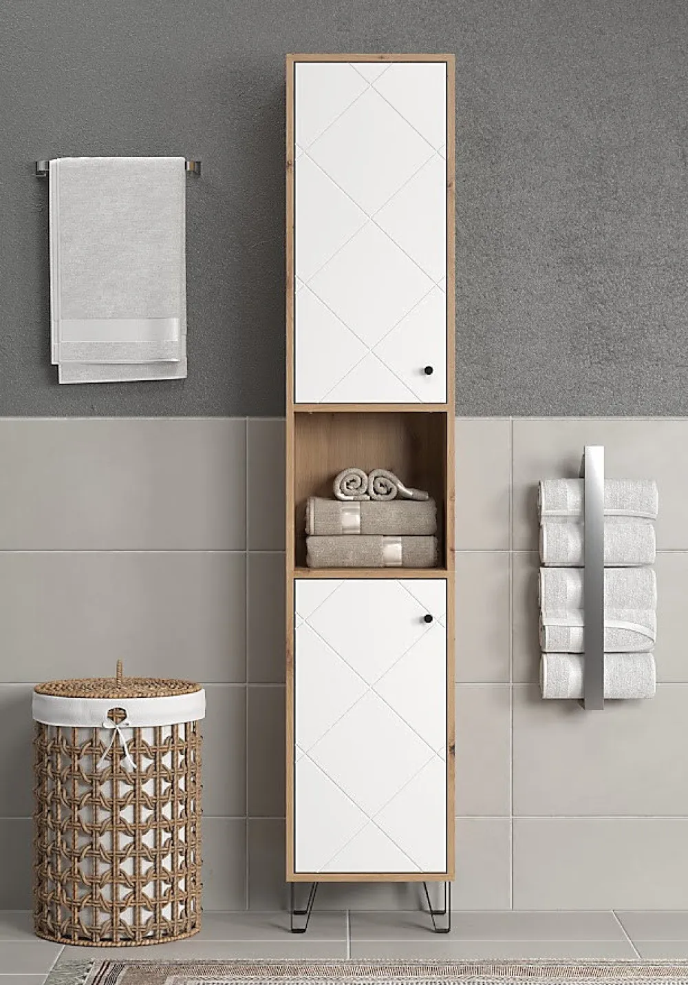 Meuble De Salle De Bains Faible Profondeur|Autres Ensemble Salle de bain BIANCA 69 x 61 x 33 cm