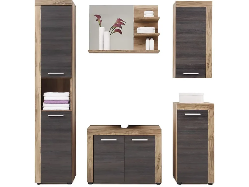 Meuble De Salle De Bains Faible Profondeur|Autres Ensemble Salle de bain PUKET 72 x 56 x 34 cm - Gris foncé