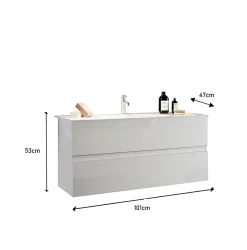 Autres Ensemble salle de bain START blanc brillant, 101 x 53 x 47 cm