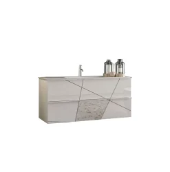 Autres Ensemble salle de bain VITTORIA blanc brillant, 101 x 53 x 47 cm
