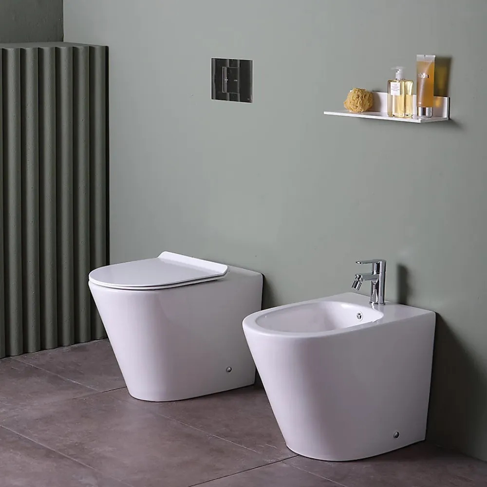 Wc À Poser|Kiamami Valentina Ensemble Sanitaires Wc Et Bidet Encastrés - Blues