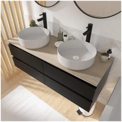 Mob-In Ensemble SORRENTO double vasque suspendu 120cm