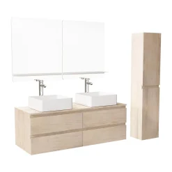 Mob-In Ensemble SORRENTO double vasque suspendu 120cm