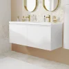 GoodHome Ensemble sous vasque + plan vasque résine l.120 cm, blanc mat, Levanna