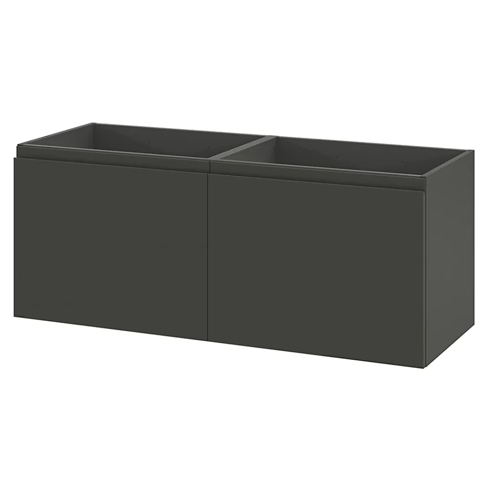 GoodHome Ensemble sous vasque + plan vasque résine l.120 cm, gris anthracite, Levanna