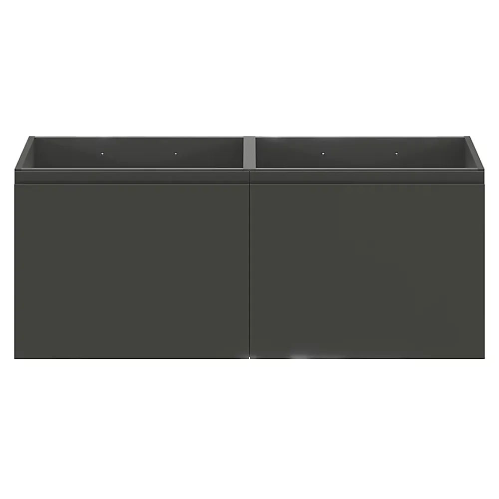 GoodHome Ensemble sous vasque + plan vasque résine l.120 cm, gris anthracite, Levanna