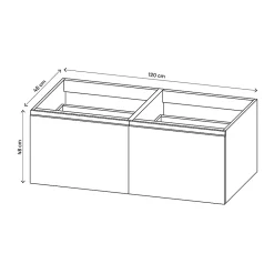GoodHome Ensemble sous vasque + plan vasque résine l.120 cm, gris anthracite, Levanna