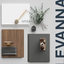 GoodHome Ensemble sous vasque effet noyer 2 tiroirs + plan vasque blanc en céramique l.120 cm, Levanna