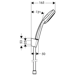 Hansgrohe Ensemble support mural et douchette Vario avec flexible de douche 125 cm chromé Croma 100