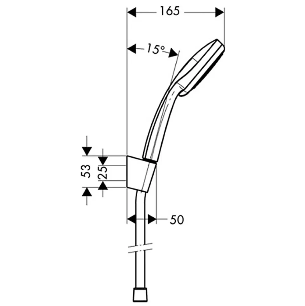 Hansgrohe Ensemble support mural et douchette Vario avec flexible de douche 125 cm chromé Croma 100