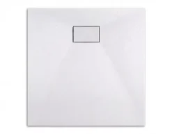 Ceramia Essential 90x90 cm receveur de douche carré à poser SMC avec surface effet pierre, blanc (CERAES9090W)