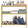 Etagère Salle De Bains|Nature Pro Etagere de Rangement Bambou - Niveaux Reglables en Hauteur - Cuisine Salle de bain Salon
