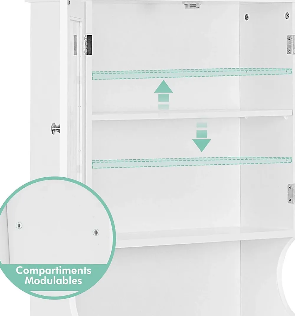Lave-Mains|Giantex Etagere de Rangement Dessus Toilette Placard avec Deux Portes Transparentes Place de Toilette et Machine a Laver en Bas