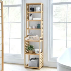 [En.Casa] Etagère à 7 niveaux Forssa pour salle de bain cusine salon 165 x 42 x 28 cm en.casa