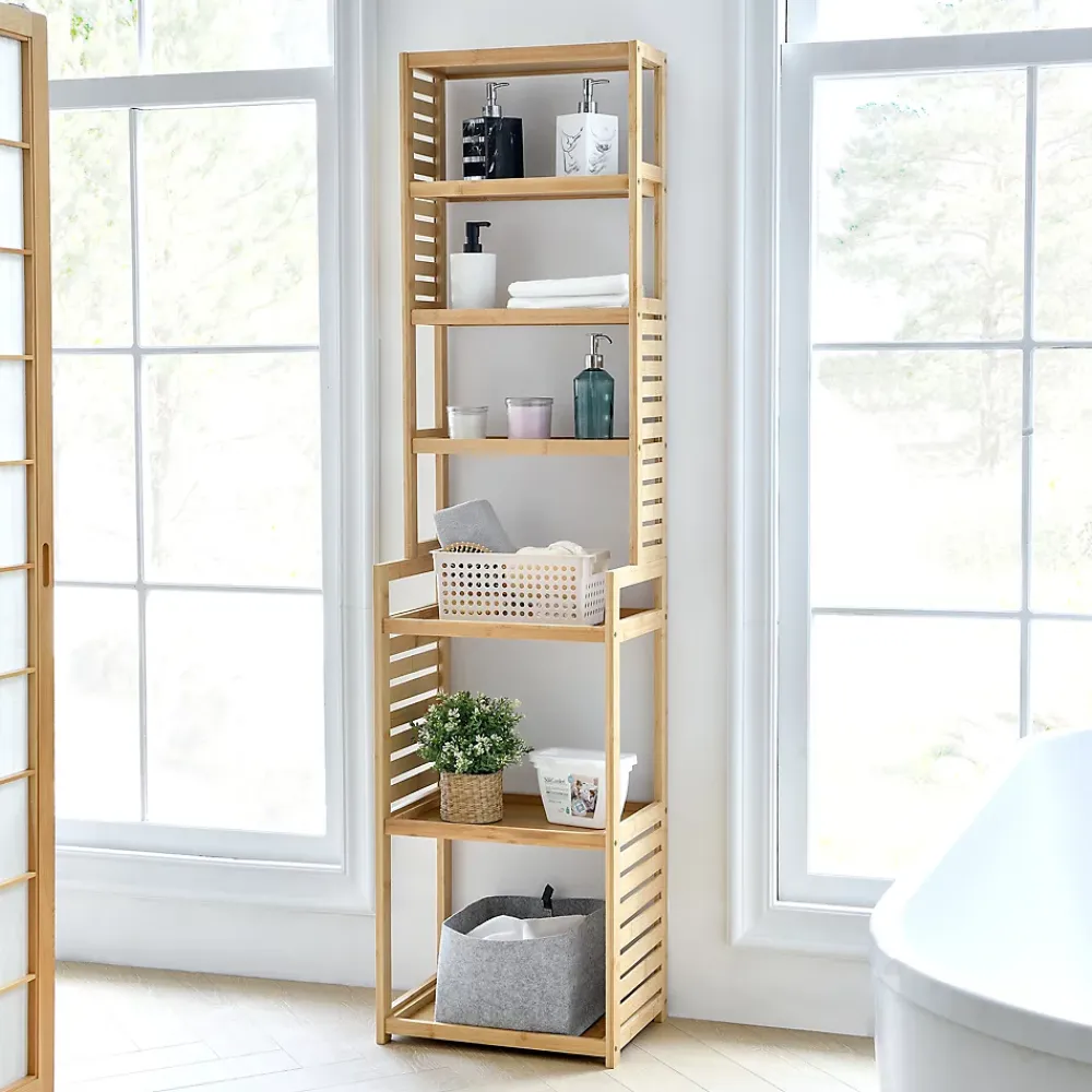 [En.Casa] Etagère à 7 niveaux Forssa pour salle de bain cusine salon 165 x 42 x 28 cm en.casa