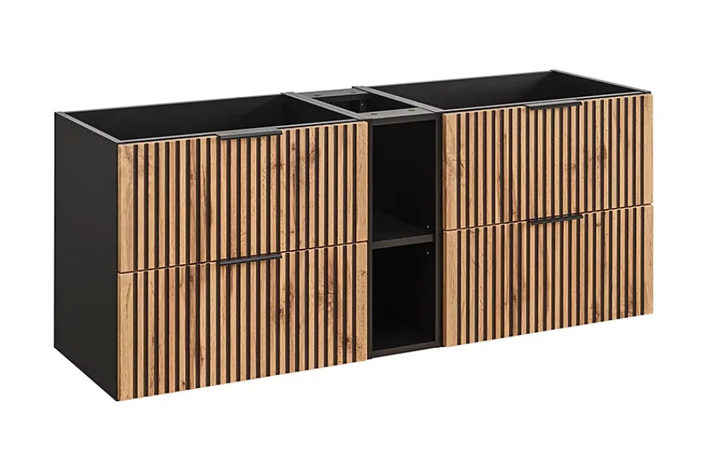 Furnidea Etagère - extension de salle de bain suspendue XILO CHÊNE 20 cm