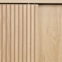 Sweeek Etagère / Meuble WC Linear avec portes coulissantes. 3 espaces de rangement. naturel. 64 x 20 x 180 cm