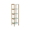 Etagère Salle De Bains|MSV Etagère 5 Niveaux Bambou MDF Blanc