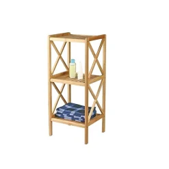 Etagère Salle De Bains|MSV Etagère 3 Niveaux en Bambou 36,5x33x85cm