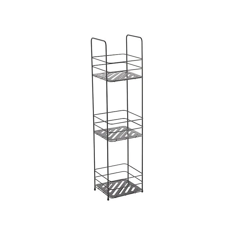 MSV Etagère 3 niveaux KERY Acier Noir mat