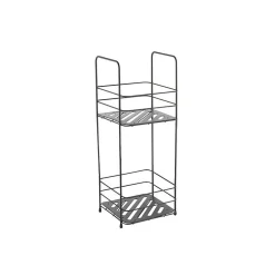 Etagère Salle De Bains|MSV Etagère 2 niveaux KERY Acier Noir mat