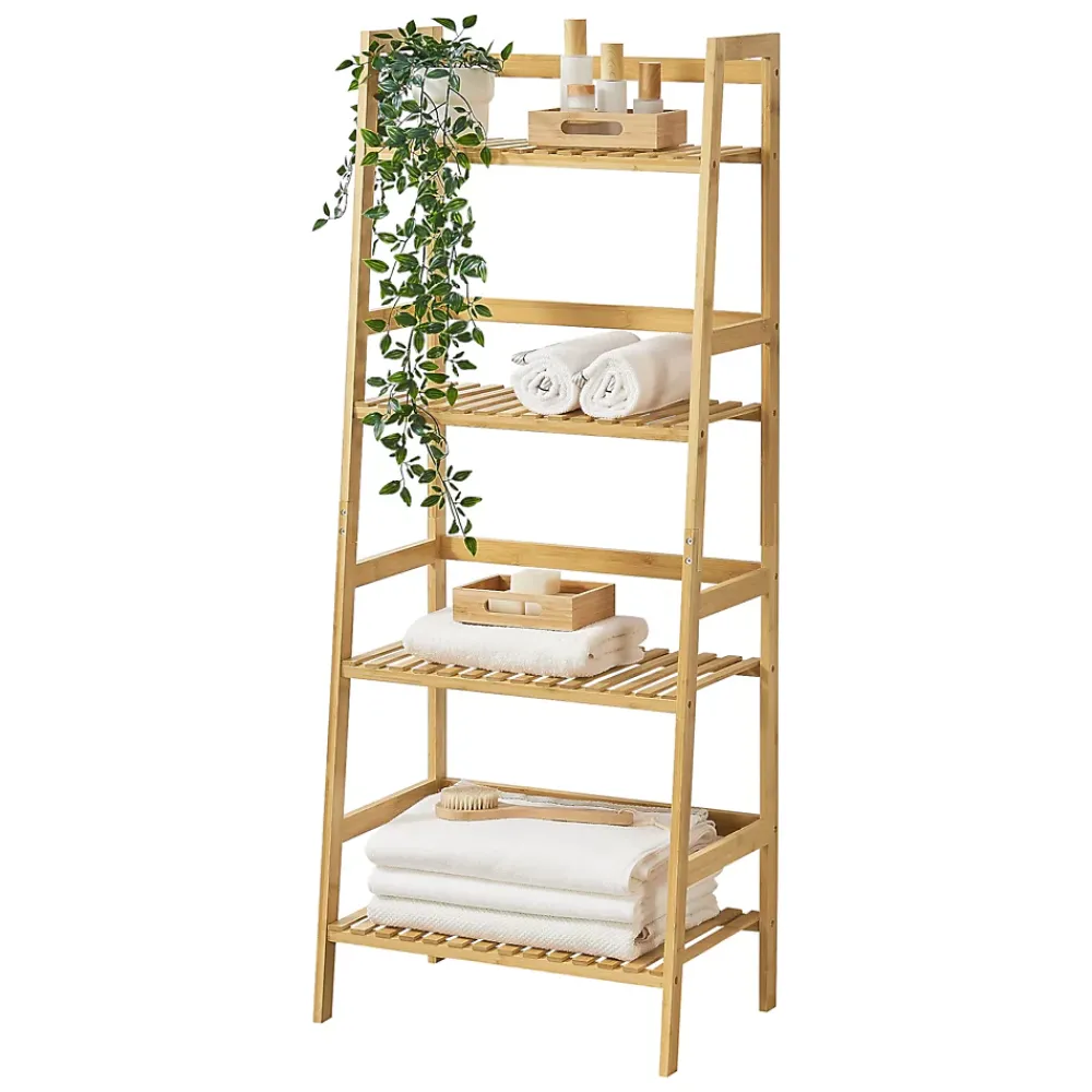 Etagère Salle De Bains|[En.Casa] Etagère échelle à 4 Niveaux Vinje 48 x 32 x 123 cm en.casa