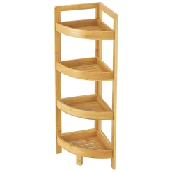 Etagère Salle De Bains|[En.Casa] Etagère d'angle Lestijaervi 4 niveaux pour salle de bain ou cuisine 80 x 23 x 23 cm en.casa