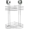 Etagère Salle De Bains|MSV Etagère d'angle - 2 niveaux à ventouse - Chromé