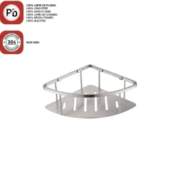 Etagère Salle De Bains|Poalgi Etagère de douche d'angle nickel brossé Inox S304 SKY BATH