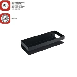 Poalgi Etagère de douche noir mat Inox S304 SKY BATH