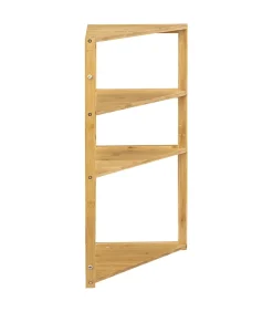 Etagère Salle De Bains|5Five Etagère de rangement d'angle 4 niveaux en Bambou H 80 cm