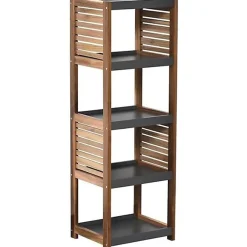Etagère Salle De Bains|Tendance Etagère de salle de bain 5 niveaux en acacia - - H108 cm