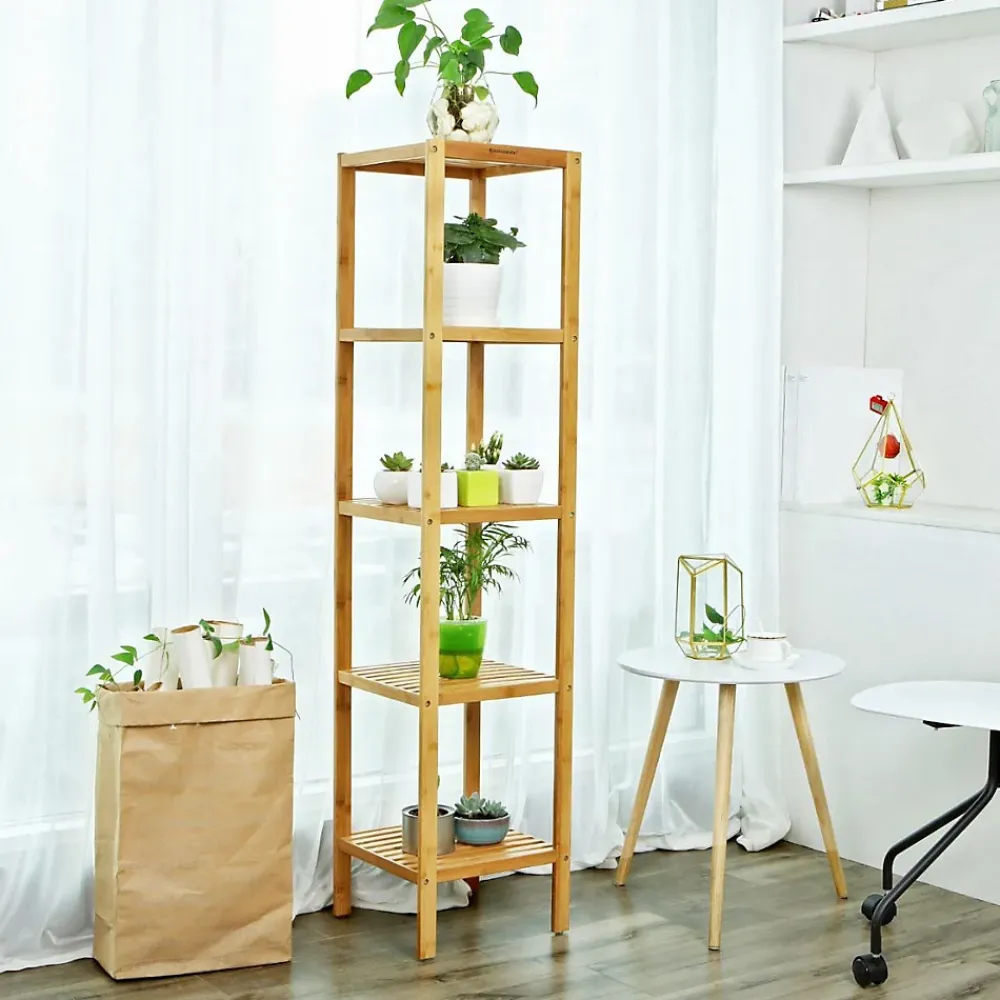 Calicosy Etagère de salle de bain avec 5 tablettes - H146 cm